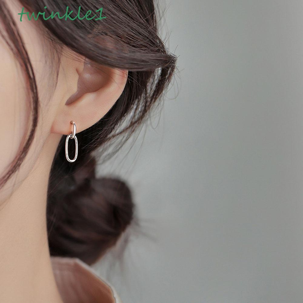 TWINKLE Khuyên Tai Hình Tròn Thời Trang Thanh Lịch Dành Cho Nữ