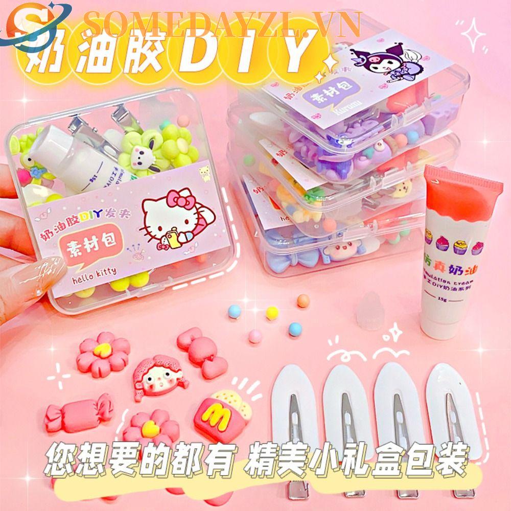 SOMEDAYZL Hộp Keo Dán Kẹp Tóc Hình Cây Kem DIY Dễ Thương Cho Bé