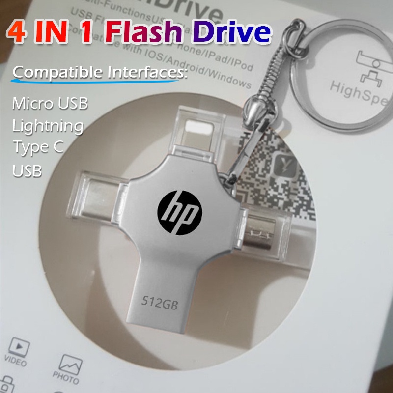 Hp Trình Điều Khiển 256gb 512gb Bút 4 Trong 1 usb 3.0 128gb 32gb 64gb 1tb Cho ipad pro samsung iphone 14 pro max 13 12 11 xs