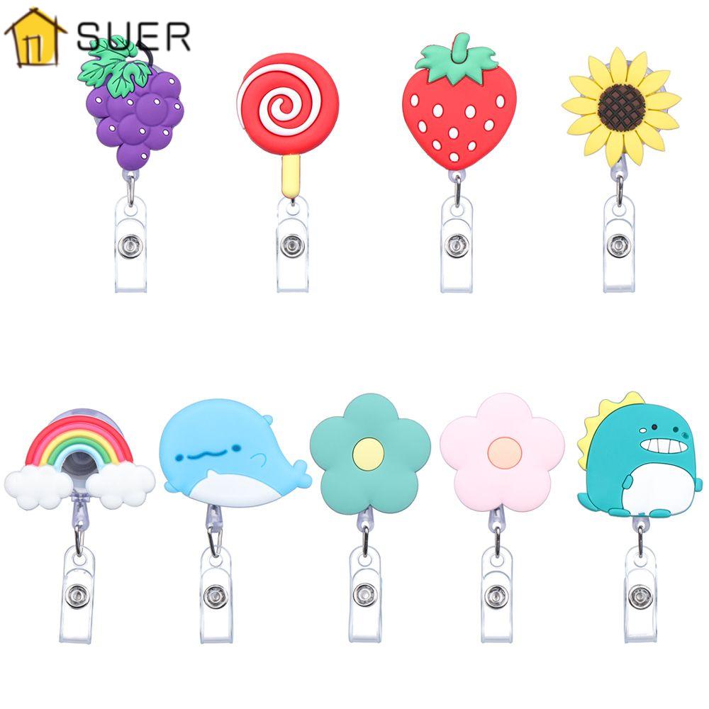 SUENIN Giá Đỡ Kẹp Huy Hiệu Bằng Silicon Hình Cá Sấu Hoạt Hình Dễ Thương Có Thể Thu Gọn Cho