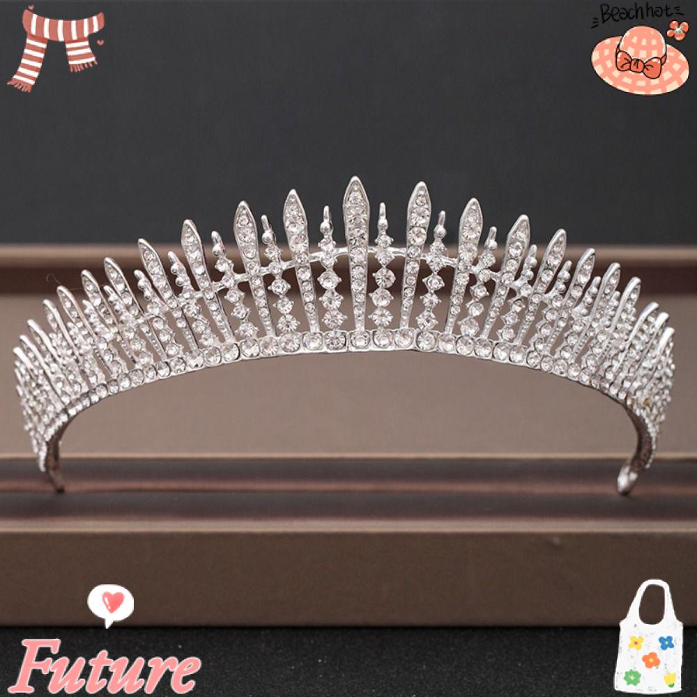FUTURE Lược Cài Tóc Hình Vương Miện Đính Đá Lấp Lánh Cho Cô Dâu