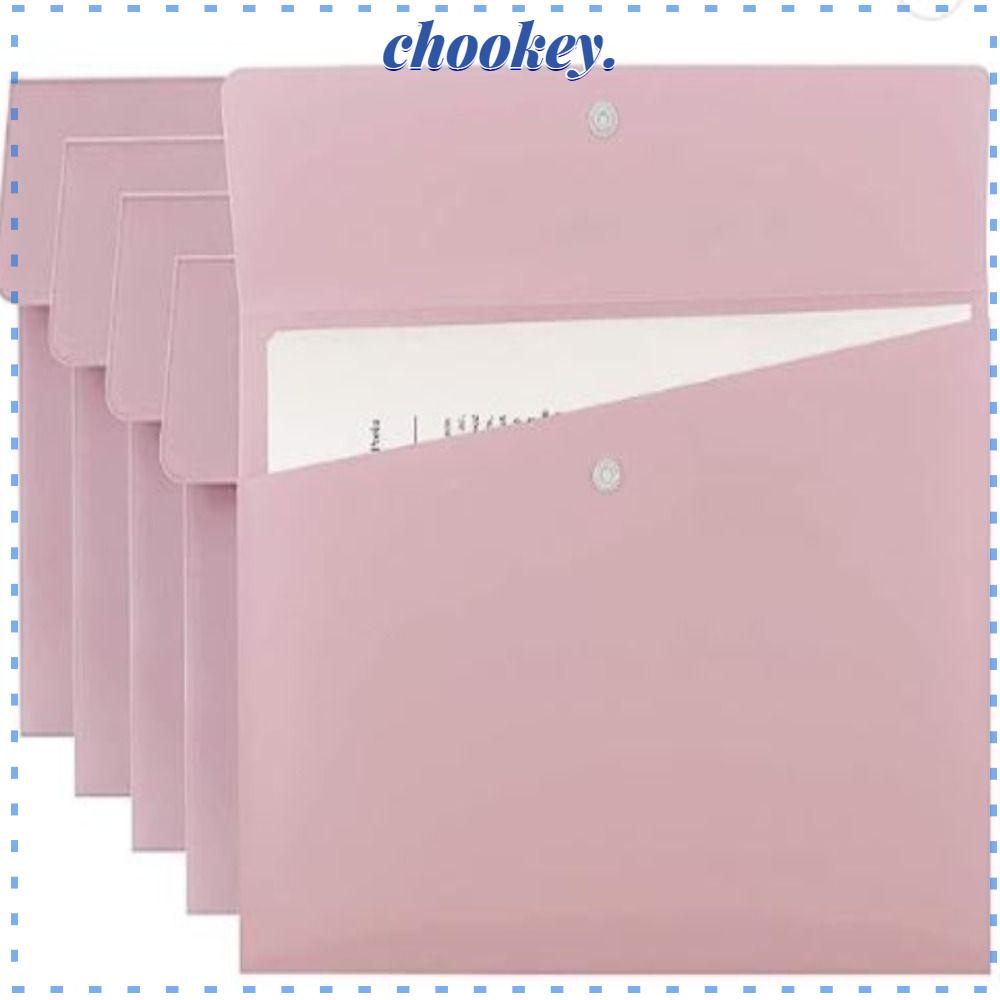 CHOOKEY Bộ 5 Nút Nhựa PP Đóng Bìa Thư Màu Hồng