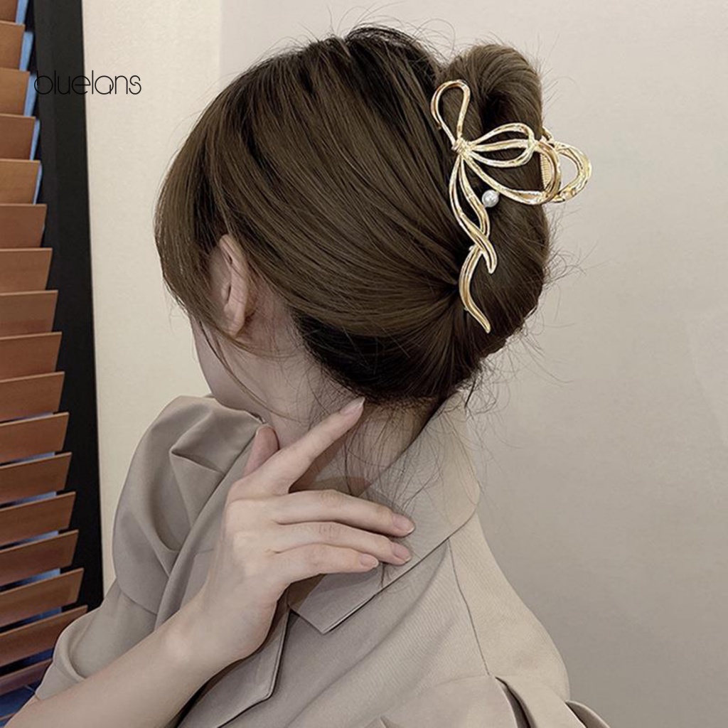 Bluelans Kẹp Tóc Càng Cua / Ngôi Sao / Nơ Bằng Kim Loại Kiểu Gợn Sóng Hình Học