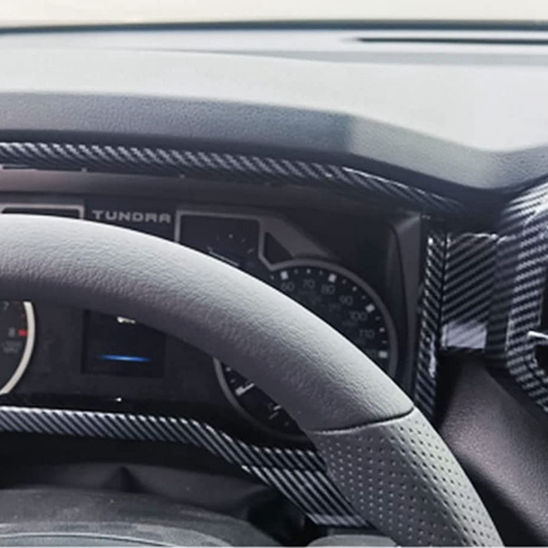 1 Khung Nhựa ABS In Họa Tiết Sợi Carbon Gắn Bảng Điều Khiển Xe Hơi Toyota Tundra 2022 2023