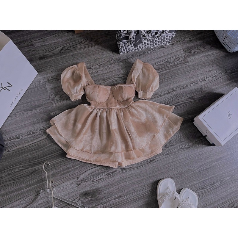 Sét Đồ Bộ Nữ Chất Liệu Lụa Satin Áo Xoè 2 Lớp Bèo Lai ( Có Mút Ngực ) &amp; Quần Short Thời Trang Kiểu Cách Đi Chơialohashop