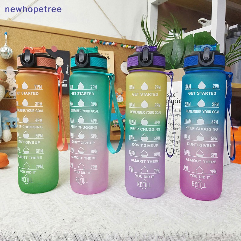 Bình Nước Thể Thao Bằng Nhựa Màu Sắc Gradient Dung Tích Lớn 1000ML