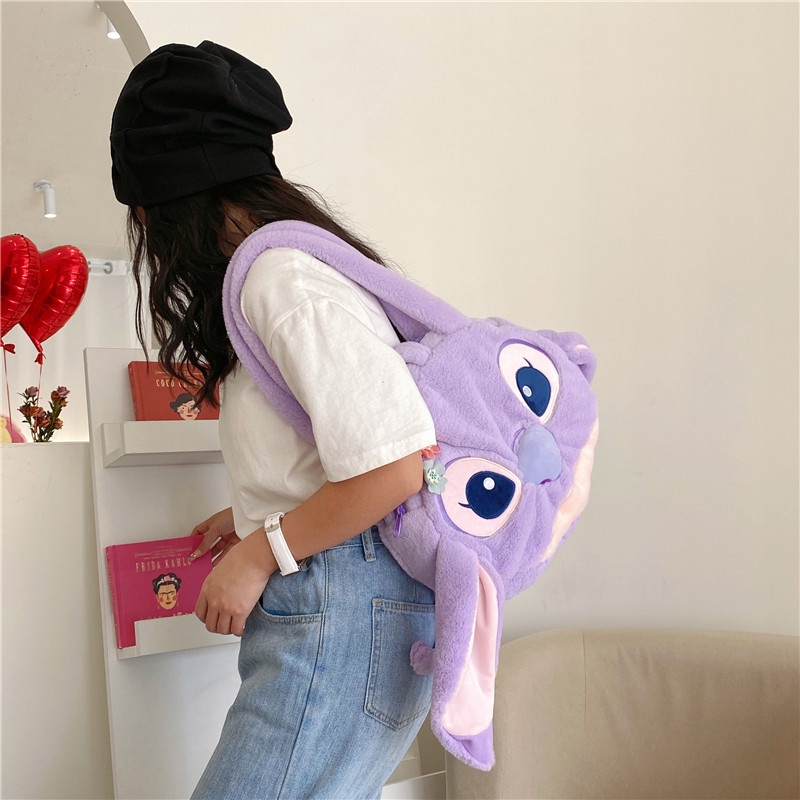 Túi Xách Cỡ Lớn Hình Gấu / Dâu Tây Bằng Lông Nhung Dễ Thương Xinh Xắn Thời Trang 2023