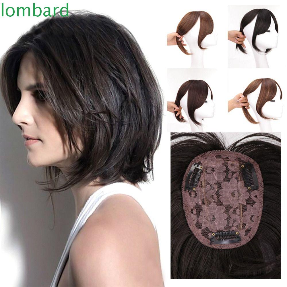 LOMBARD Tóc Giả 3D Bằng Sợi Tổng Hợp Chất Lượng Cao Tự Nhiên Không Đường May Kèm Kẹp Chịu Nhiệt Độ Cao Cho Nữ