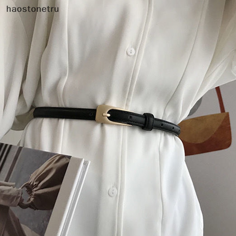 Thắt Lưng Da PU Khóa Kim Loại Đơn Giản Phong Cách Vintage Cho Nữ