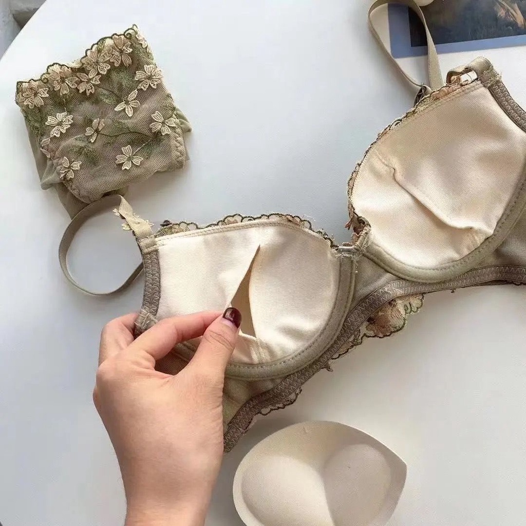 Đệm Nâng Ngực Bằng Thép Mềm Chống Chảy Xệ Thêu Họa Tiết Xinh Xắn Cho Nữ