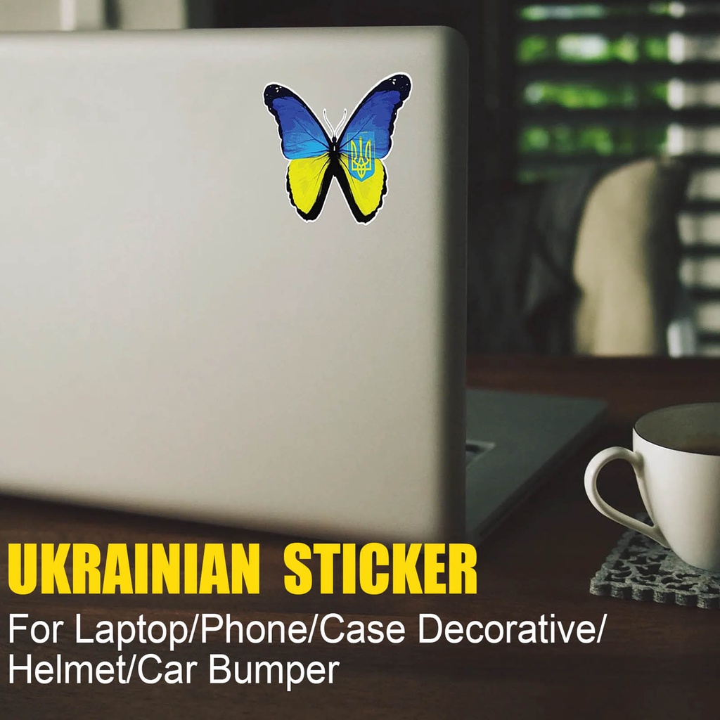 Bộ 10 / 50 / 100 Miếng Dán Trang Trí Xe Hơi Hình Bướm Phong Cách Anh Quốc Tối Giản