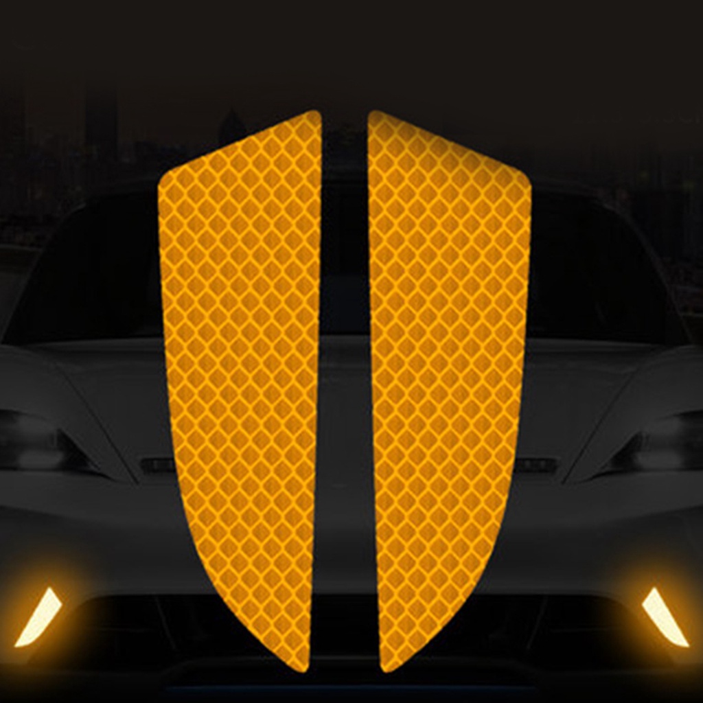 Bộ 2 Miếng Dán Phản Quang Tự Dính Chống Va Chạm Chống Thấm Nước Trang Trí Xe Hơi