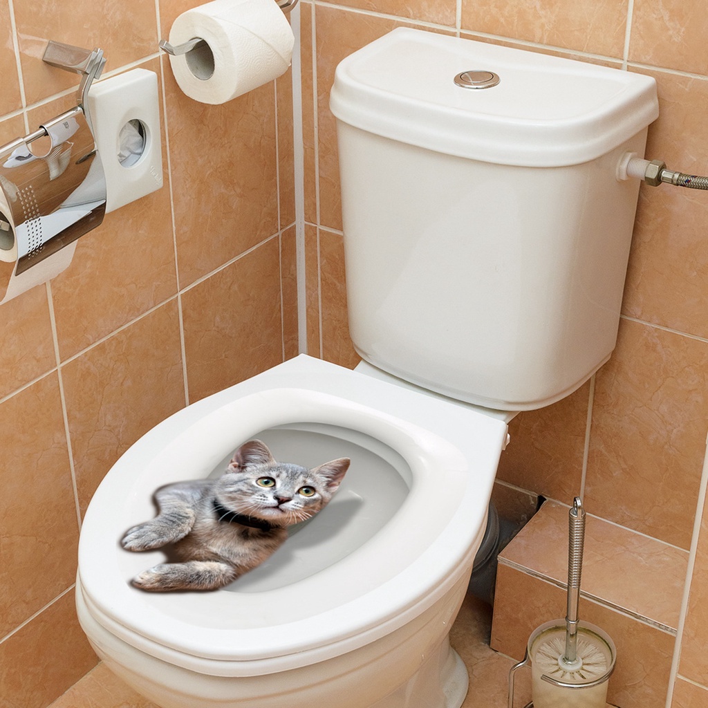 Miếng Dán Trang Trí Toilet Tự Dính Chống Thấm Nước Họa Tiết Hoạt Hình Dễ Thương