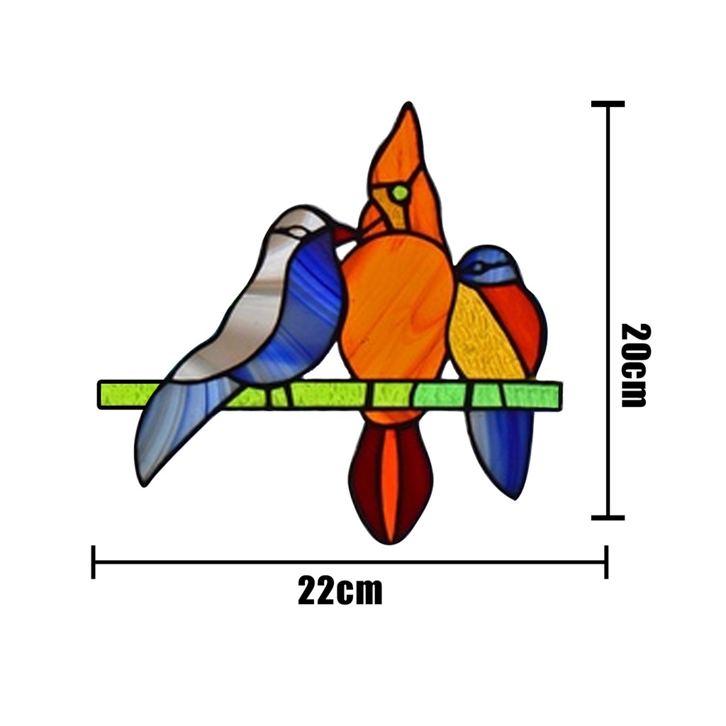 Miếng Dán Tường Bằng PVC Họa Tiết Hoạt Hình Chim 3D Độc Đáo Trang Trí Cửa Sổ