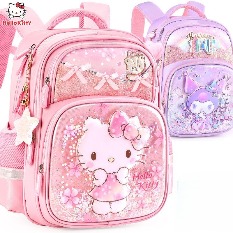 Ba Lô Đi Học Họa Tiết Hello Kitty / Công Chúa Dễ Thương Bảo Vệ Giảm Burden Cho Bé Gái Tiểu Học Lớp Thứ Ba