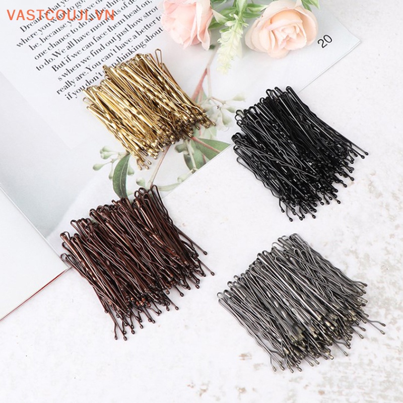 Set 50 Kẹp Tăm Chữ U Màu Vàng Tạo Kiểu Tóc Thời Trang Cho Nữ
