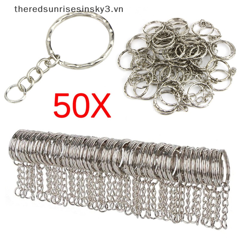 Set 50 Vòng Bạc Bóng 25mm Dùng Làm Móc Khóa DIY Thời Trang
