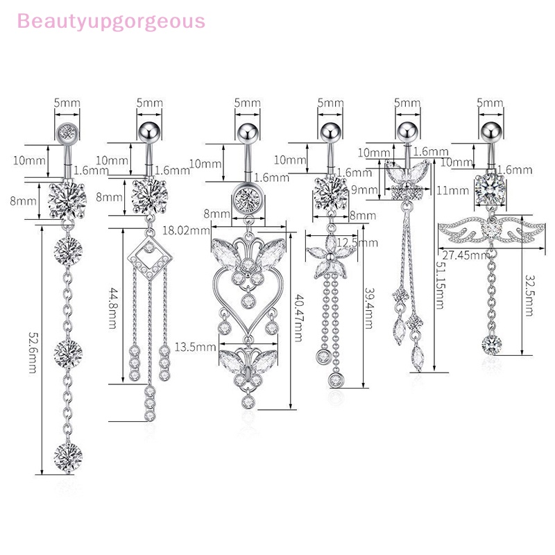 1 Khuyên Rốn Đính Đá Zircon Hình Đôi Cánh