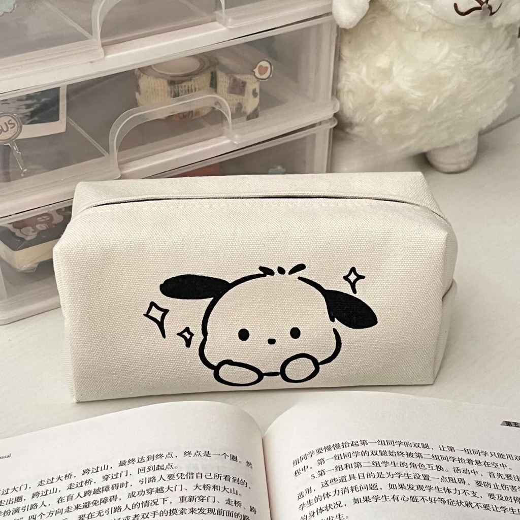 Hộp bút đa năng,túi đựng bút vải họa tiết gấu dâu nhiều ngăn dành cho học sinh/ sinh viên/ văn phòng - Hally shop