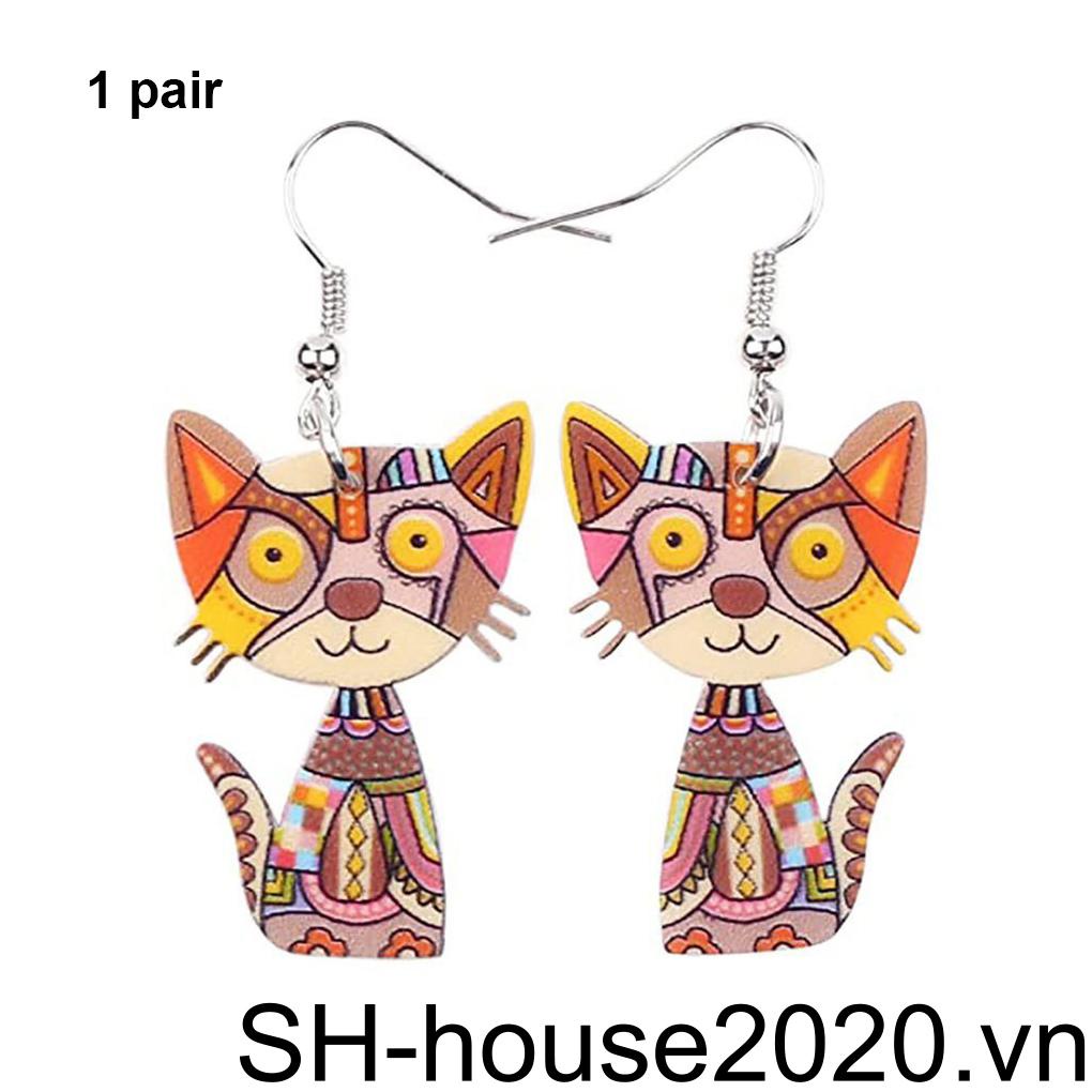 Bông Tai Hình Mèo Nhiều Màu Sắc Thời Trang Mùa Hè Xinh Xắn Cho Nữ