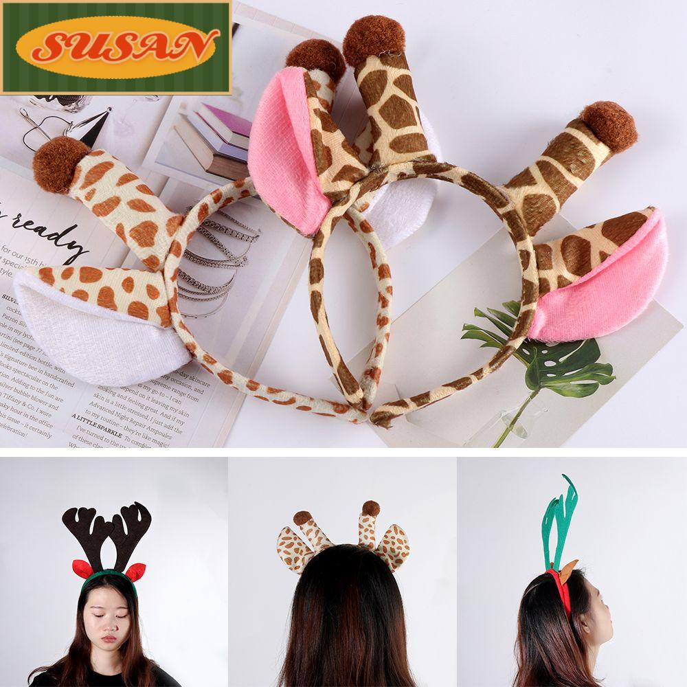 SUSANS Băng Đô Cài Tóc Hình Hươu Cao Cổ Hoạt Hình Dễ Thương Thời Trang Giáng Sinh