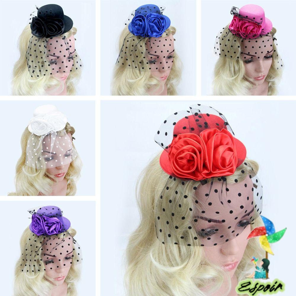 ESPO Mũ Hoa Cài Tóc Phong Cách Vintage Cho Nữ