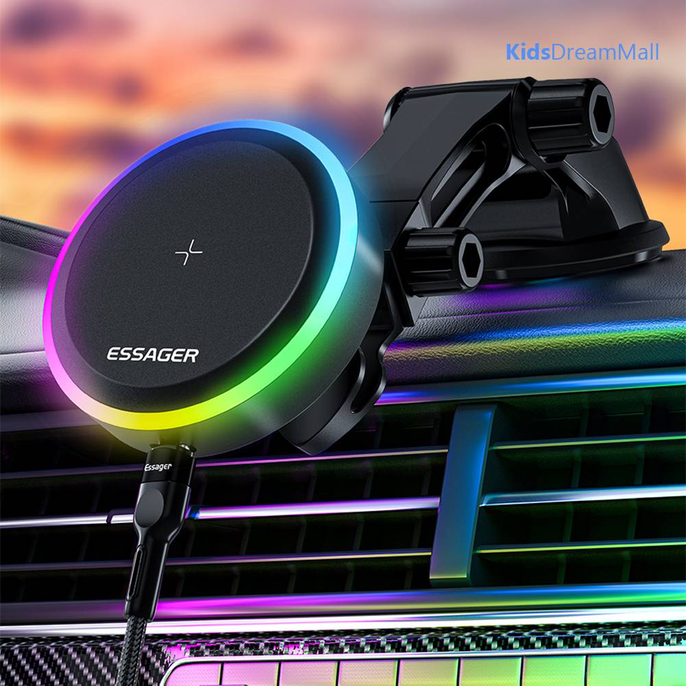 Giá Đỡ SạC Không Dây 15W RGB Cho Xe Hơi