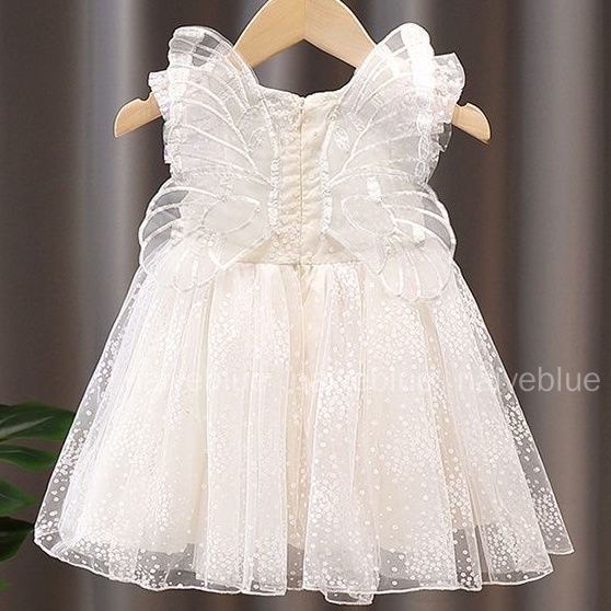 Đầm Công Chúa Pettiskirtiskirts Phối Lưới Chấm Bi Và Bướm Phong Cách Hàn Quốc Thời Trang Mùa Hè Cho Bé Gái