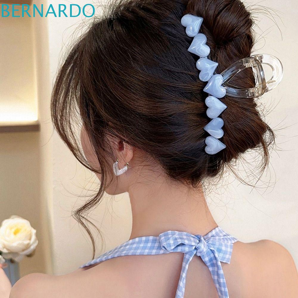 BERNARDO Kẹp Tóc Đính Hạt Hình Trái Tim Lớn Thanh Lịch Cho Nữ
