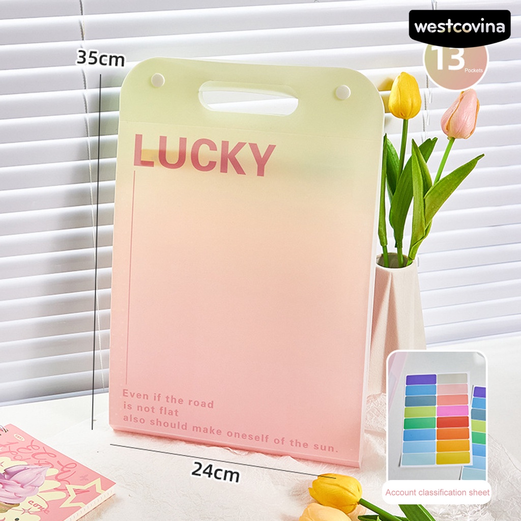 [WSTN]✎1 Bộ Bìa Đựng Tài Liệu Khổ A4 13 Ngăn Đa Chức Năng Tiện Dụng