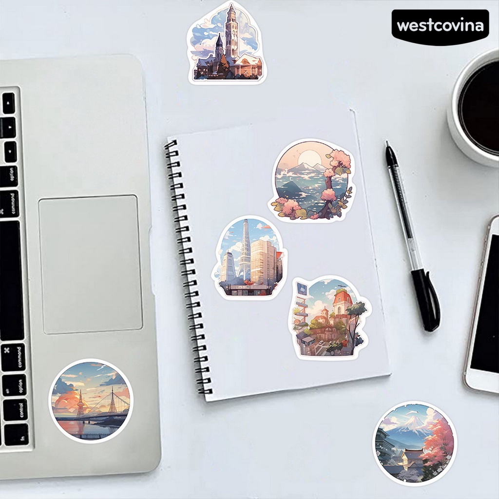 [WSTN] [WSTN]✎Bộ 50 Miếng Dán Họa Tiết Hoạt Hình Chống Thấm Nước Trang Trí Sổ Tay / Điện Thoại /
