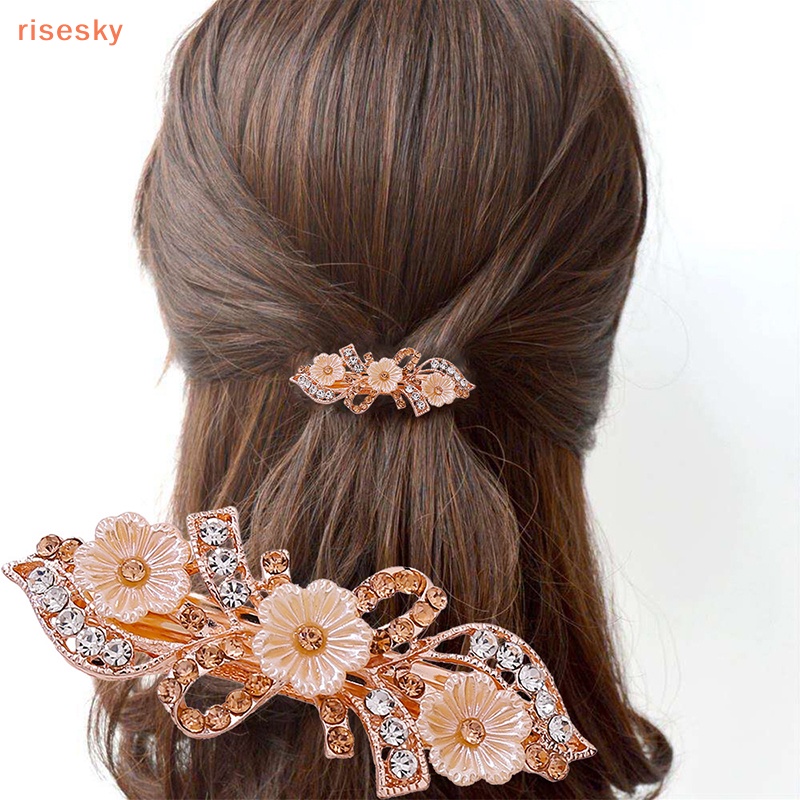 Kẹp Tóc Đính Đá Hình Bông Hoa Thiết Kế Nhỏ Nhắn Xinh Xắn