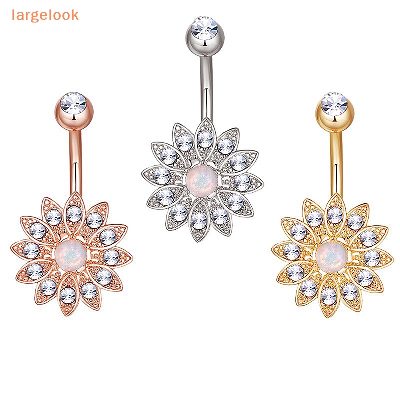 Khuyên Rốn Bằng Thép Không Gỉ Đính Đá Zircon Thời Trang