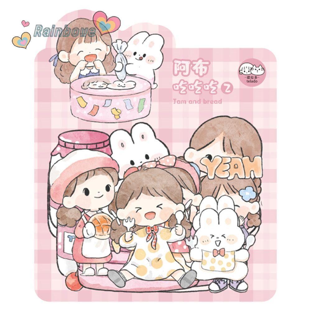 RAINBOW Set 27 Sticker Dán Trang Trí Điện Thoại Hình Thỏ Dễ Thương Xinh Xắn