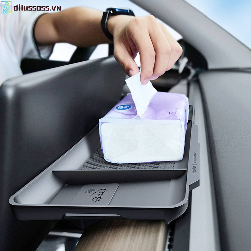 Khay Đựng Đồ Ẩn Bằng TPU Hít Nam Châm Chống Trượt Cho Tesla Model 3 Y