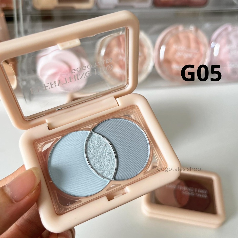 Bảng phấn mắt 3 ô kiêm tạo khối highlight GOGO TALES bling bling Small Square Box Eyeshadow Palette GT473 Gogotales