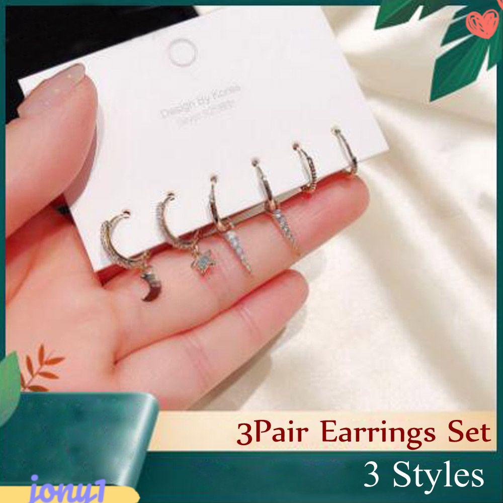 JONYE Bông Tai Hình Mặt Trăng / Ngôi Sao Thời Trang Cho Nữ