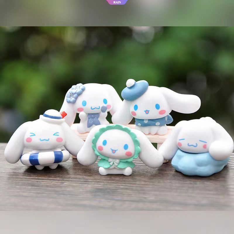 SANRIO Set 5 Mô Hình Đồ Chơi Nhân Vật Hoạt Hình Cinnamoroll Bằng PVC Làm Thủ Công Trang Trí Phòng Bé