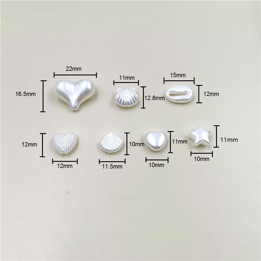 Set 5 / 20 Hạt Ngọc Trai Hình Vỏ Sò / Ngôi Sao / Trái Tim Làm Trang Sức DIY