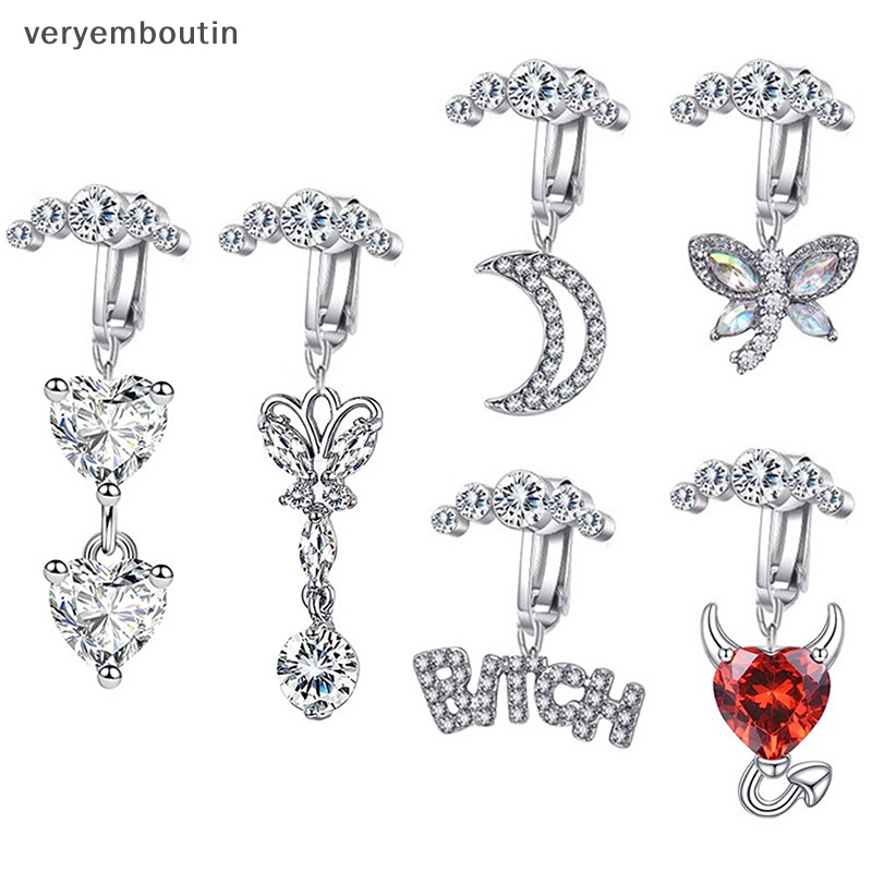 1 Khuyên RốN HìNh Tim / Bươm BướM ĐíNh Đá Xinh XắN