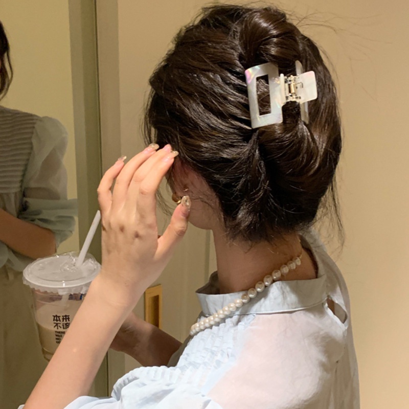 Kẹp Tóc Hình Vuông Bằng Nhựa Resin Phong Cách Hàn Quốc Thời Trang Cho Nữ