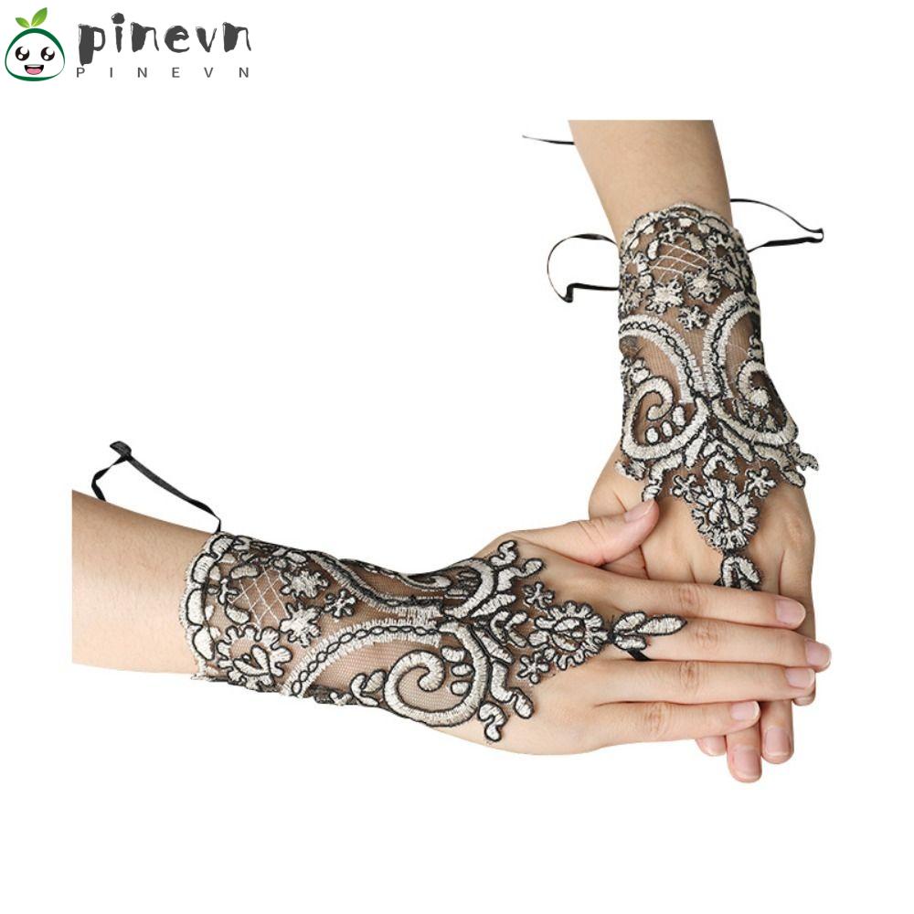 PINEVN Găng Tay Satin Phụ Kiện Hóa Trang Dự Tiệc