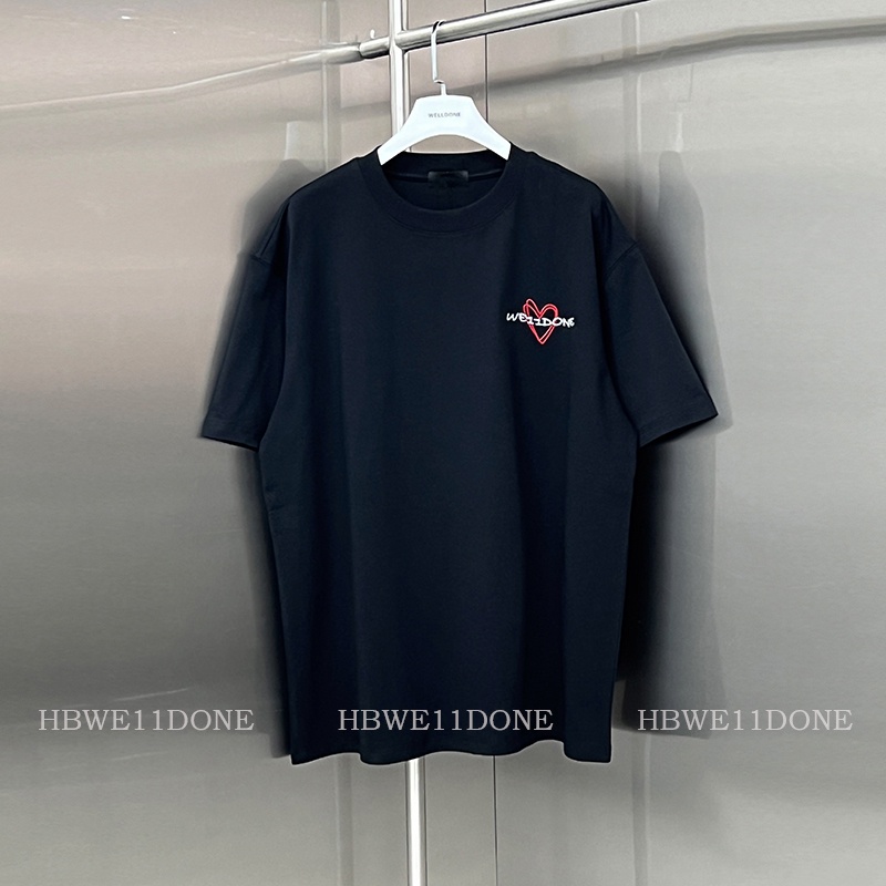 Áo Thun Ngắn Tay In Chữ We11 Made Phong Cách Đường Phố Thời Trang Cho Nam Nữ