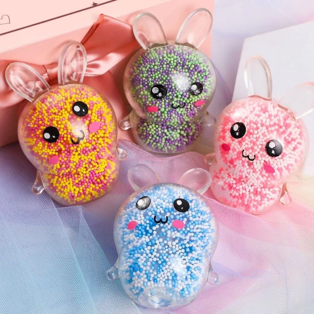 Đồ Chơi Mềm Dẻo Giảm Stress Hình Chú Thỏ 3D Phát Sáng Trong Bóng Tối Độc Đáo