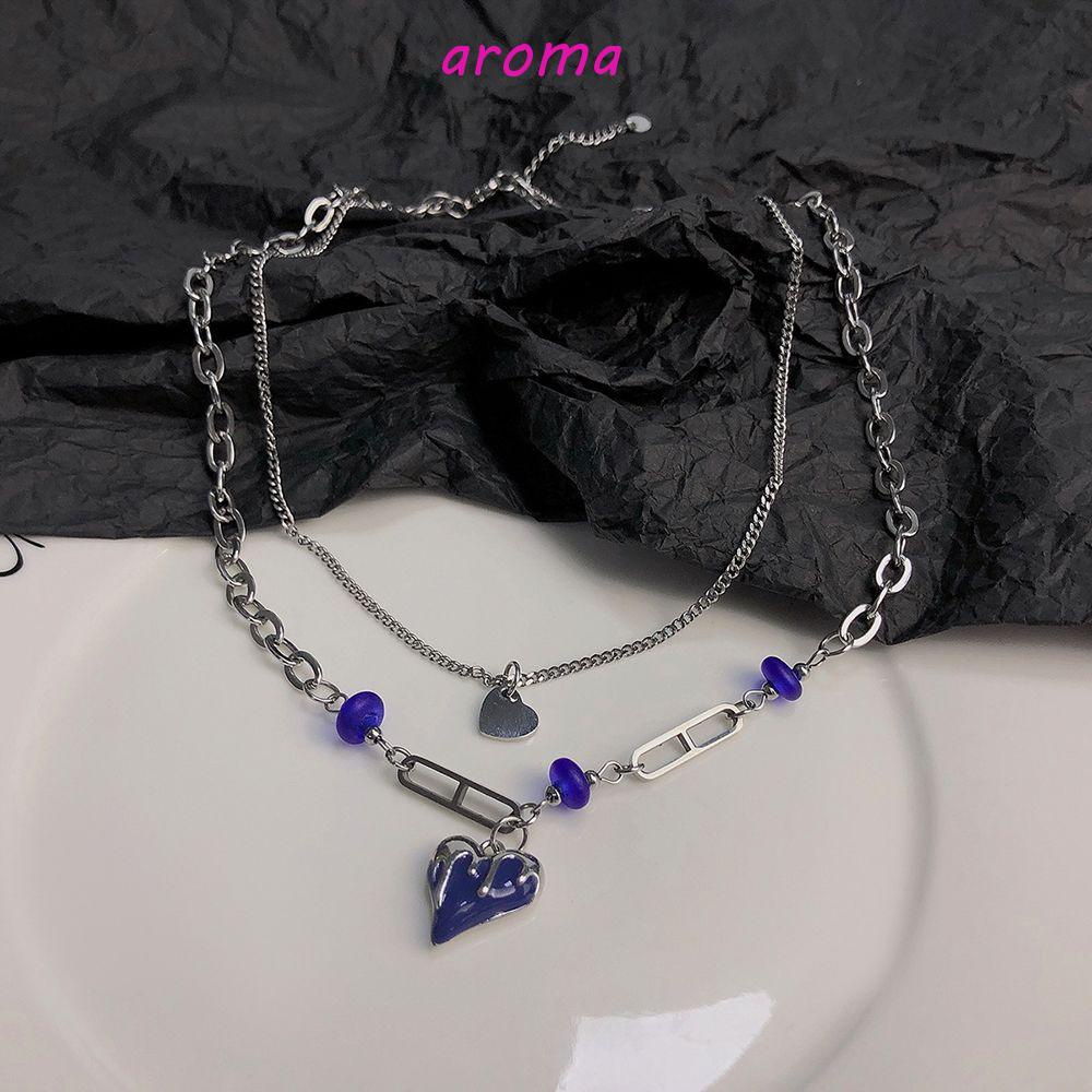 AROMA Vòng cổ Mặt Trái Tim Phong Cách Hip Hop Thời Trang Cho Nữ