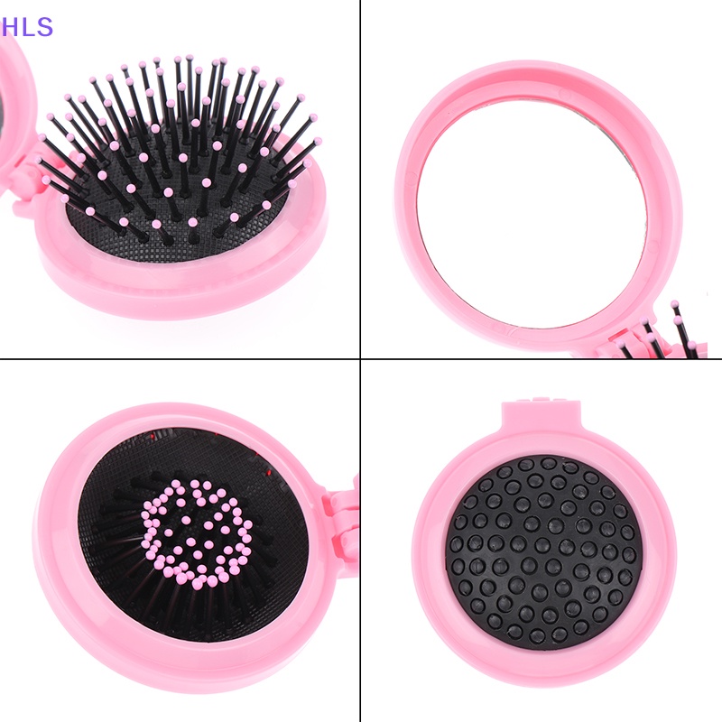 1 Lược Chải Tóc Dạng Túi Khí Gập Tích Hợp Gương Kích Thước Nhỏ Gọn Dễ Thương Dùng Khi Đi Du Lịch
