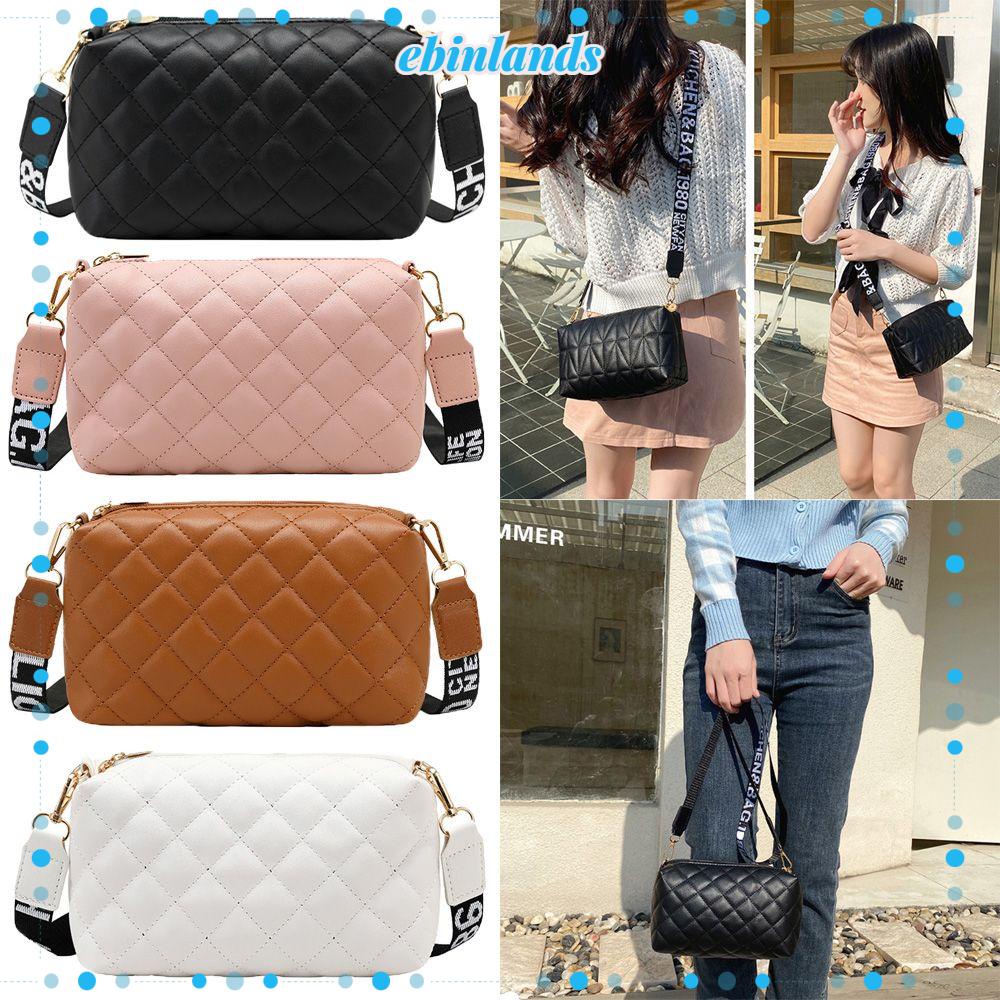 EBINLANDS Túi Xách Da PU Phối Dây Xích Thời Trang Cho Nữ