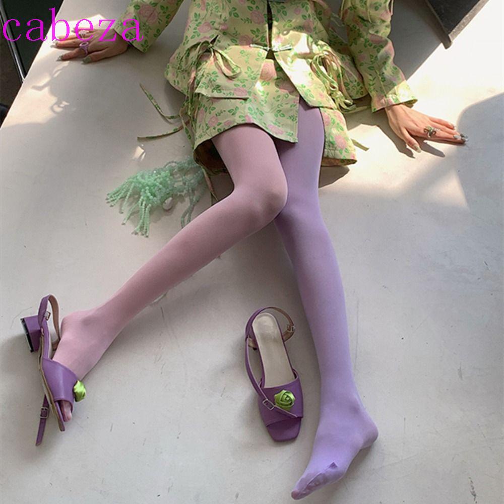 CABEZA Quần Tất Lưới Nylon Màu Kẹo Ngọt Thời Trang Cho Nữ