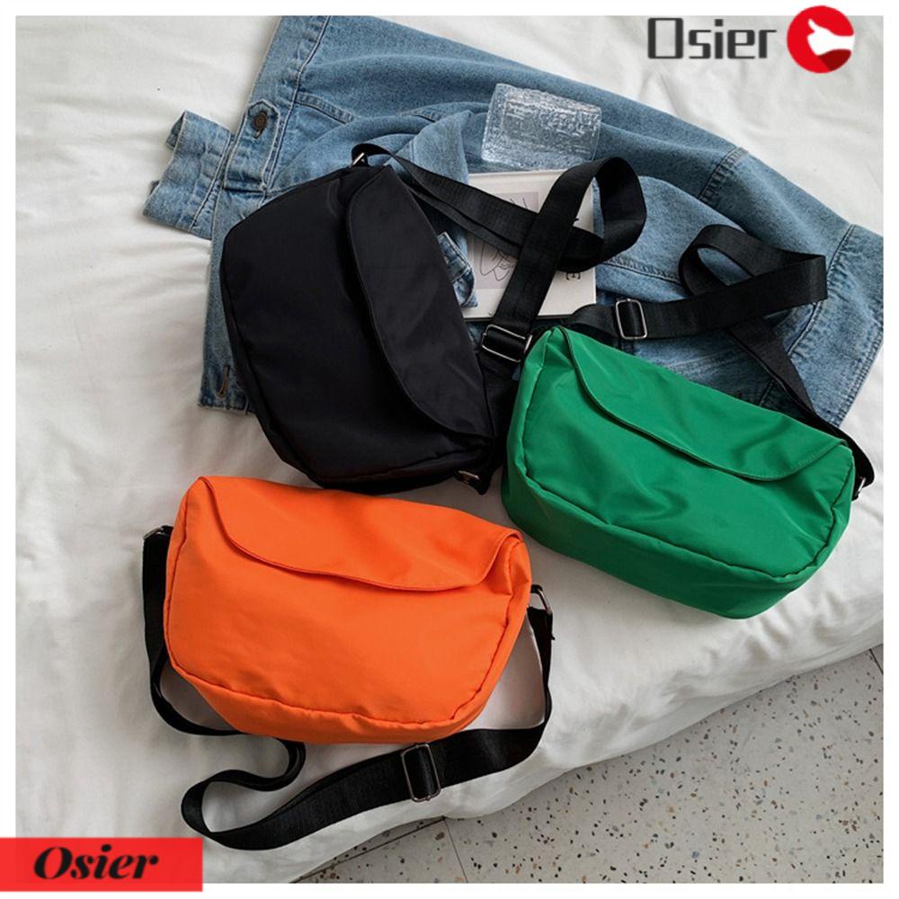 OSIER1 Túi Đeo Chéo Vai Bằng Nylon Sức Chứa Lớn Màu Sắc Đơn Giản Phong Cách Thể Thao Thời Trang