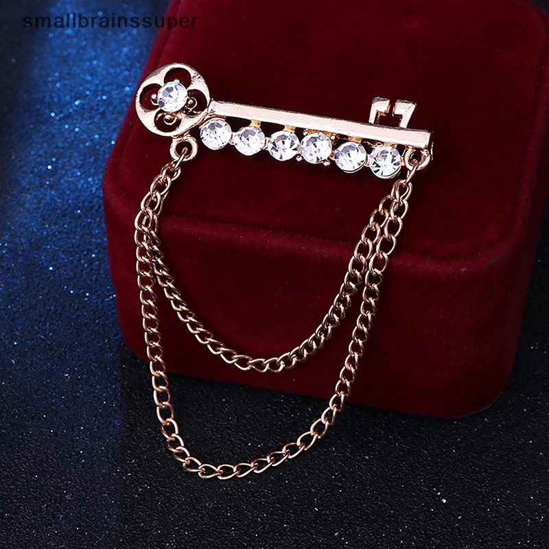 Ghim Cài Áo Kim Loại Dài Đính Đá Thời Trang Hàn Quốc Cho Nam